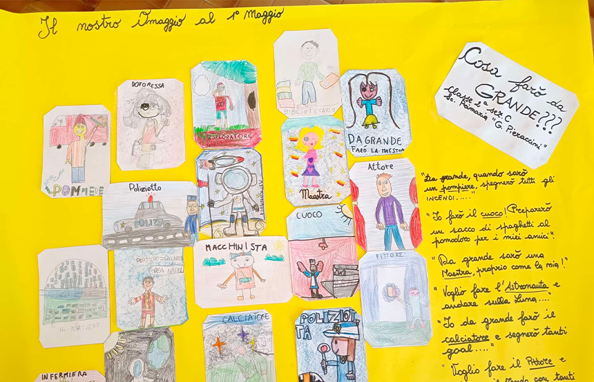 Poggibonsi, gli alunni della scuola Pieraccini celebrano il Primo Maggio con l’attività “Cosa Farò da Grande?”