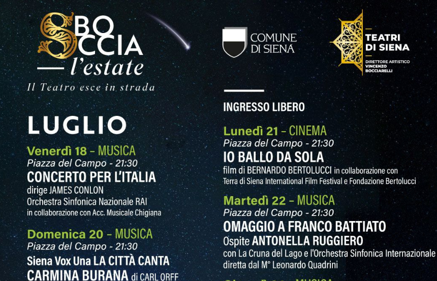 ''Sboccia l'Estate'' sotto il cielo di Piazza del Campo